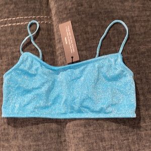 Baby blue sparkle bathing suit top